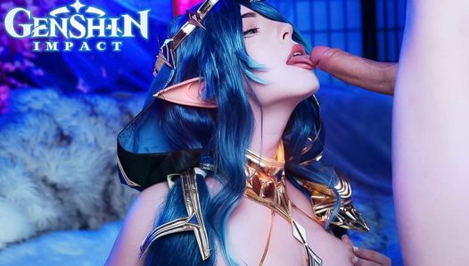 Genshin Impact. Layla Swallows a Big Cock Down Her Throat – Mollyredwolf