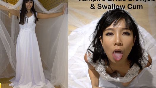Vampire Bride Blowjob & Swallow Cum – 4K