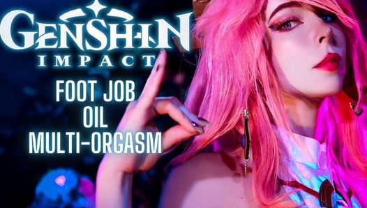 Genshin Impact: Yae Miko Enjoys Multi-orgasm and Footjob – Mollyredwolf