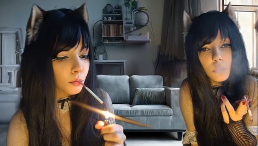 Goth Maid smoking for you (ask me for full vid)