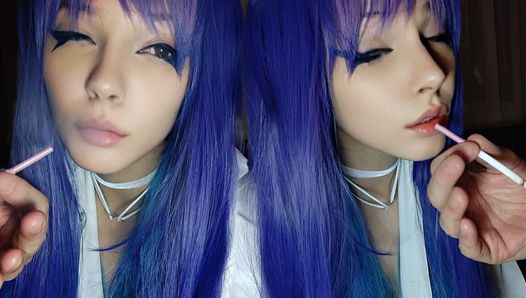 Hot Egirl being fed cigarette by stepdad (ask me for full vid)