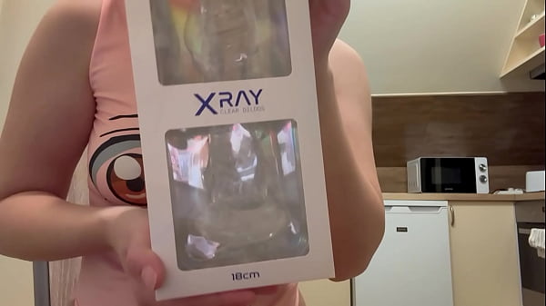 My stepsister puts a cock in her pussy, tests what he ordered to see if it’s suitable and does JOI on it, then stimulates her pussy with the dildo and it gets her very wet and then she has an orgasm.